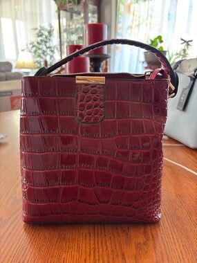 Langser Top-Handle Bag in Deep Burgundy